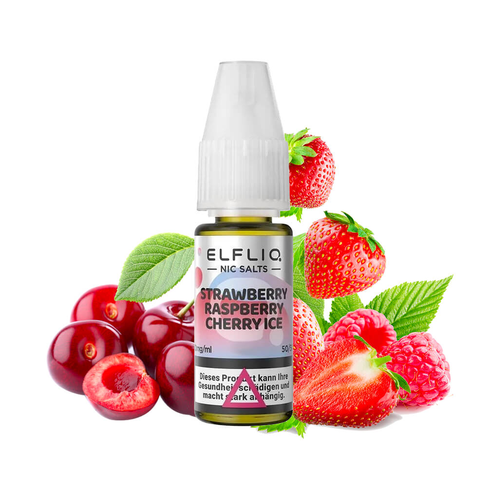 Elf Bar - ElfLiq Strawberry Raspberry Cherry Ice E-Liquid (Erdbeer-Himbeer-Kirsch-Eis) | 50/50 | 20mg|
