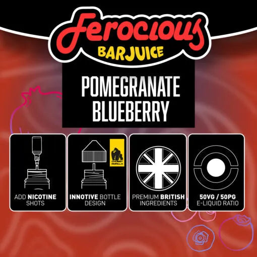 Pomegranate Blueberry 50/50 | Ferocious E-Liquid (Granatapfel-Heidelbeere)
