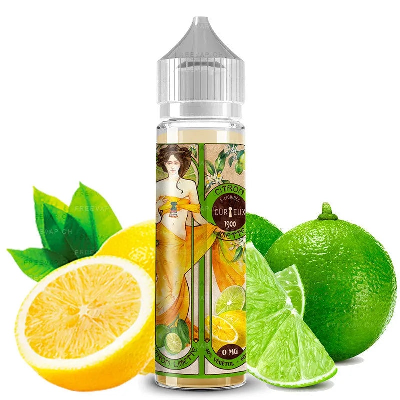 E-Liquid Citron Limette - Shortfill Format - 1900 Edition by Curieux | 50ml | 60/40 (Zitrone Limette)