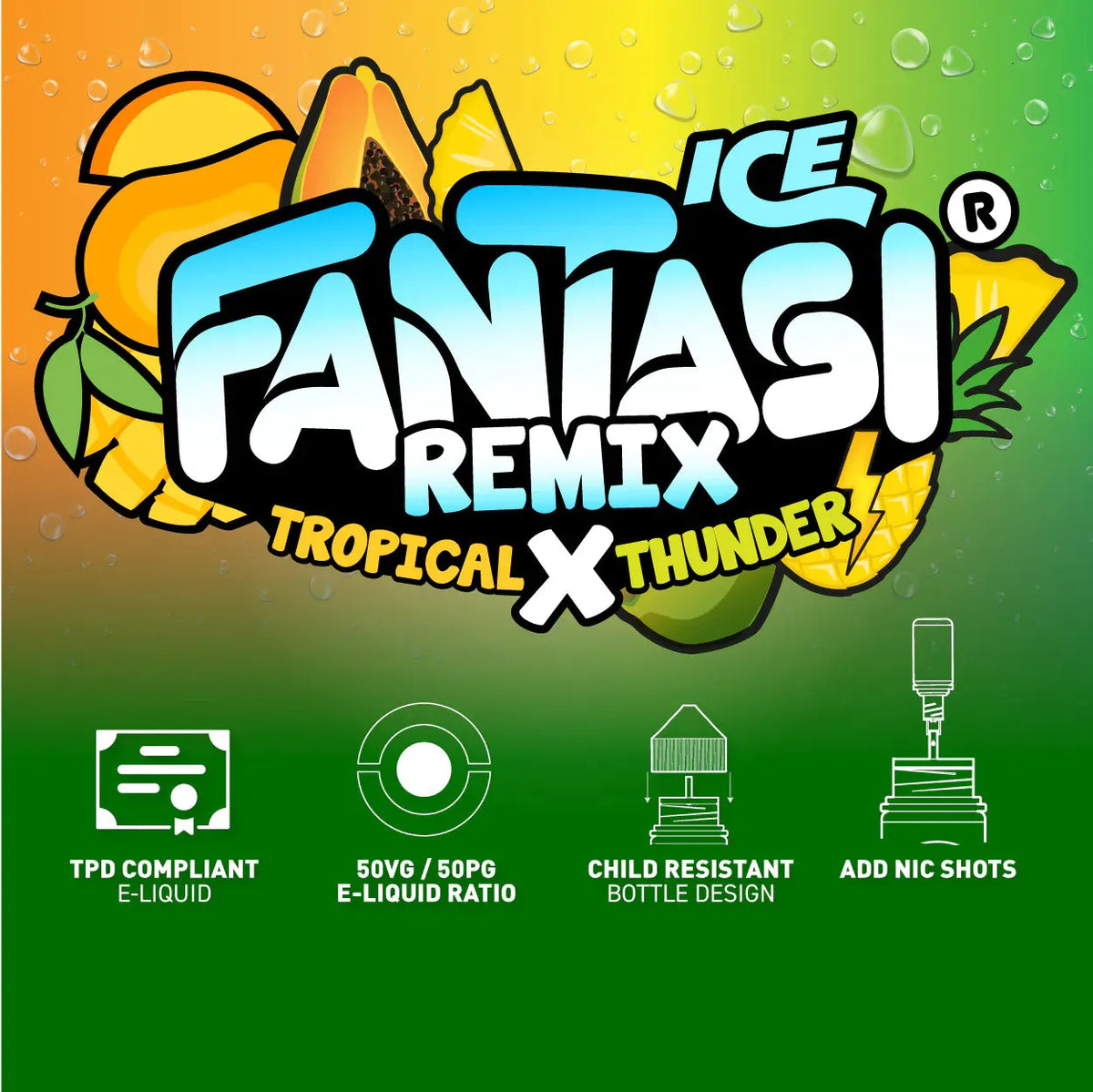 Tropical X Thunder Ice 50/50 E-Liquid | Fantasi