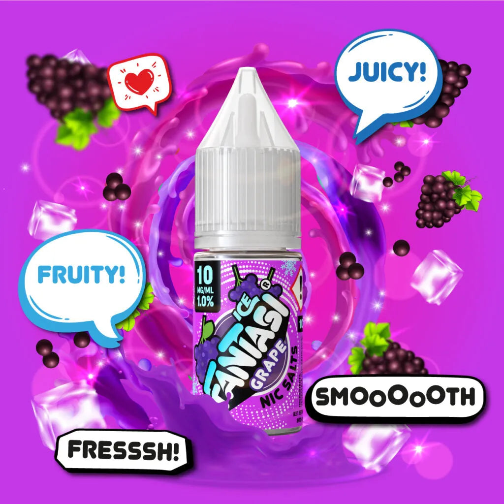 Grape Ice 10ml Nikotinsalz | 50/50 E-Liquid | Fantasi