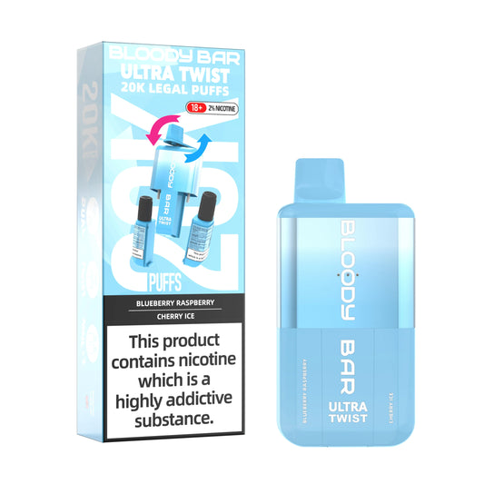 Blueberry Raspberry/Cherry Ice - Bloody Bar Ultra Twist 20,000 Puffs Einweg-Vape