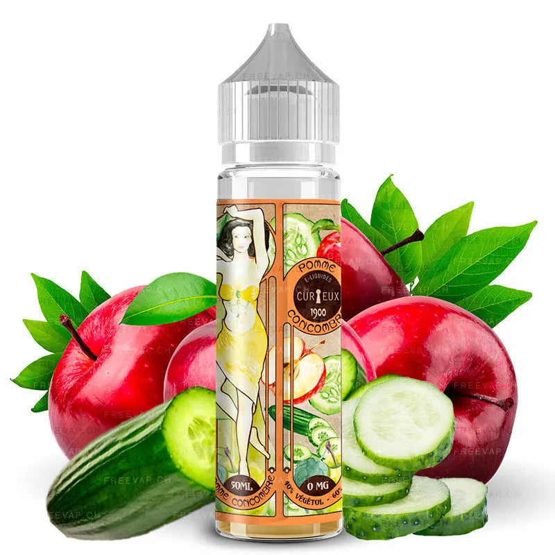 E-Liquid Pomme Concombre - Shortfill Format - 1900 Edition by Curieux | 50ml | 60/40 (Apfel Gurke)