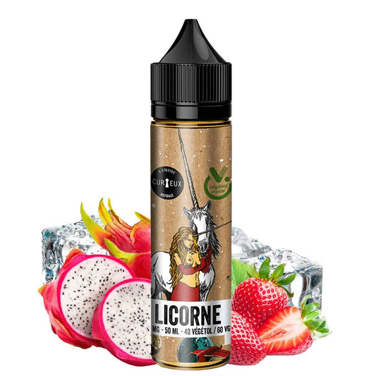 E-Liquid Unicorn - Shortfill Format Végétol - Édition Astrale by Curieux | 50ml | 60/40 (Erdbeere & Drachenfrucht)
