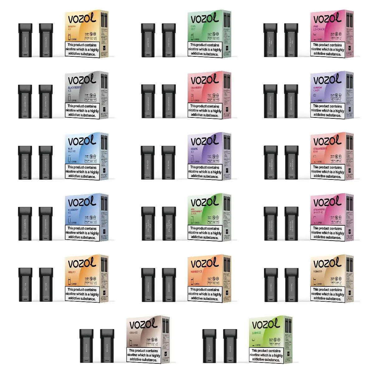 Vozol Switch 600 - Strawberry Kiwi - Cartridges Pod | x2