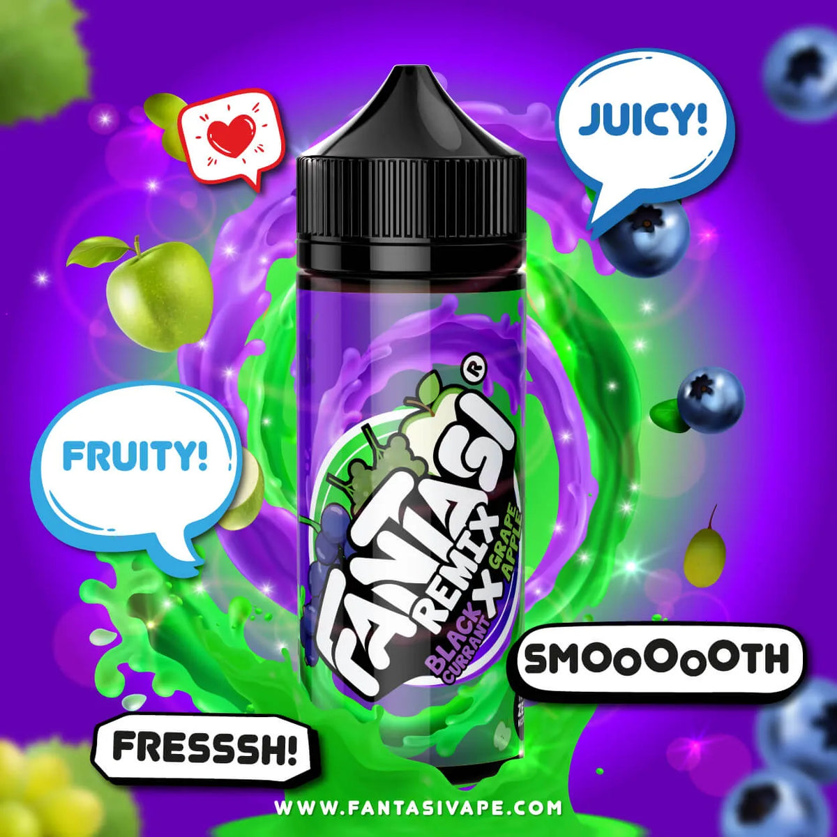 Remix Blackcurrant X Grape Apple 70/30 E-Liquid (Remix Schwarze Johannisbeere X Weintraube Apfel) | Fantasi