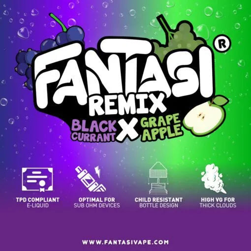 Remix Blackcurrant X Grape Apple 70/30 E-Liquid (Remix Schwarze Johannisbeere X Weintraube Apfel) | Fantasi