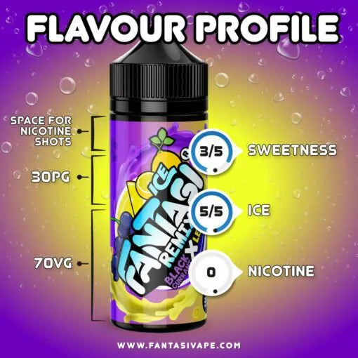 Ice Remix Blackcurrant X Lemon 70/30 E-Liquid (Ice Remix Schwarze Johannisbeere X Zitrone) | Fantasi