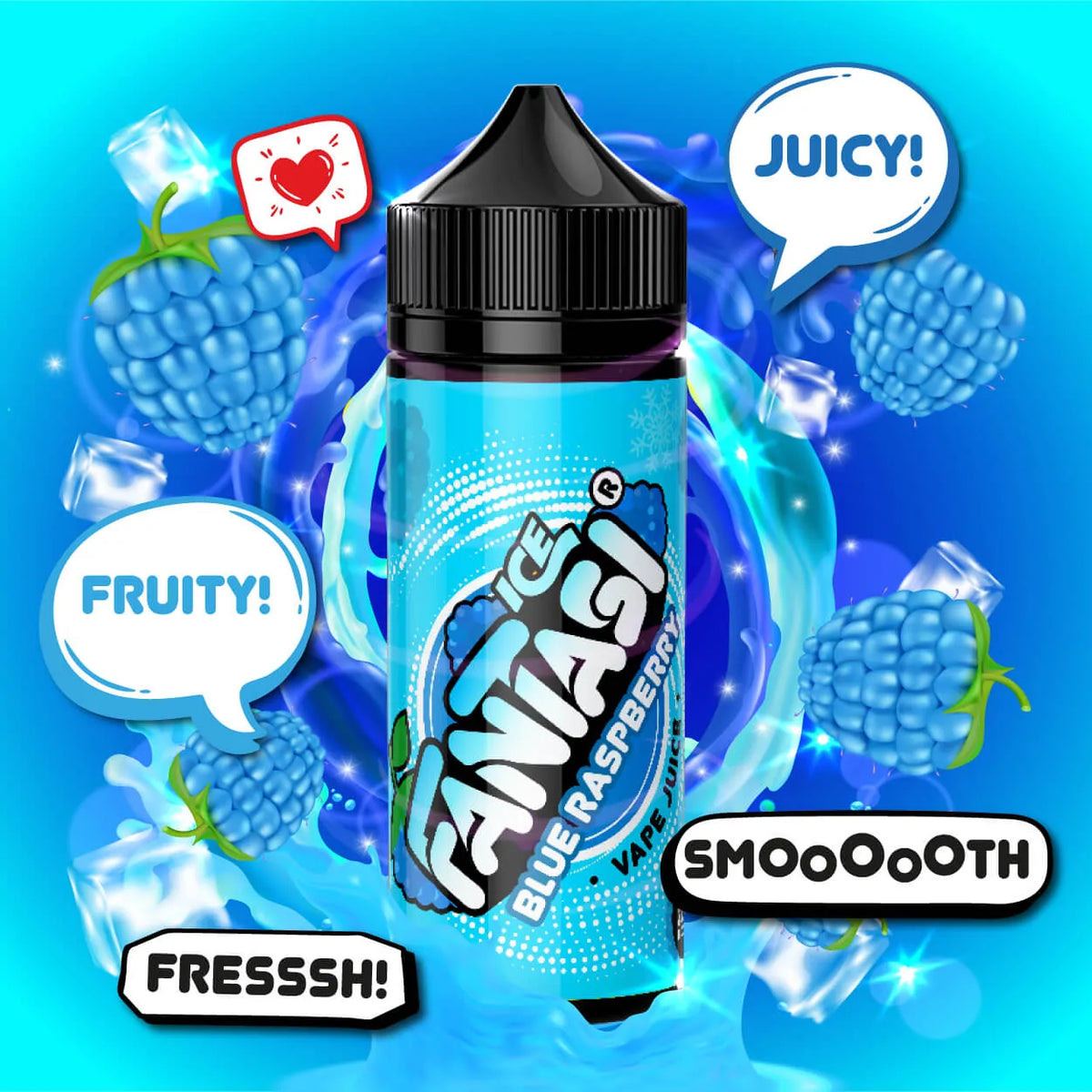 Blue Raspberry Ice 70/30 E-Liquid (Blaues Himbeereis) | Fantasi