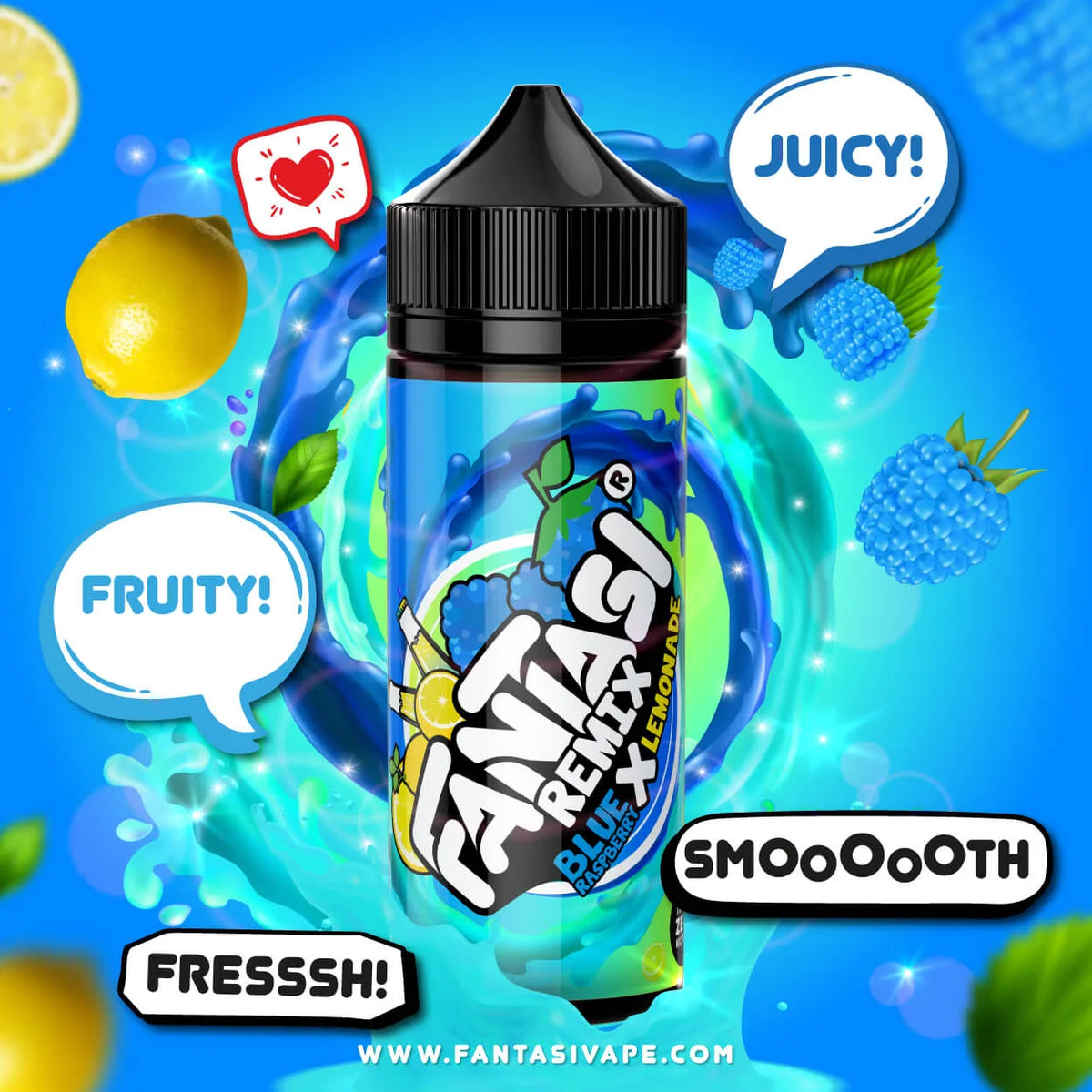 Remix Blue Raspberry X Lemonade 70/30 E-Liquid (Remix Blaue Himbeere X Limonade) | Fantasi