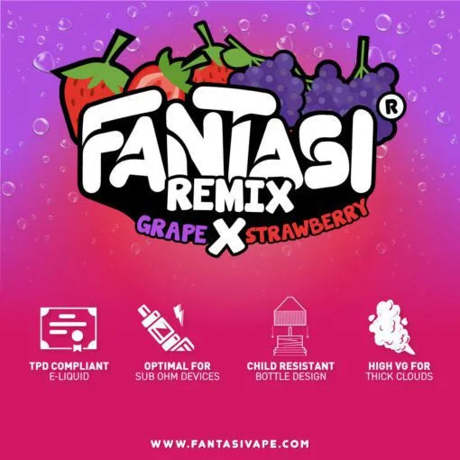 Remix Grape X Strawberry 70/30 E-Liquid (Traube X Erdbeere) | Fantasi