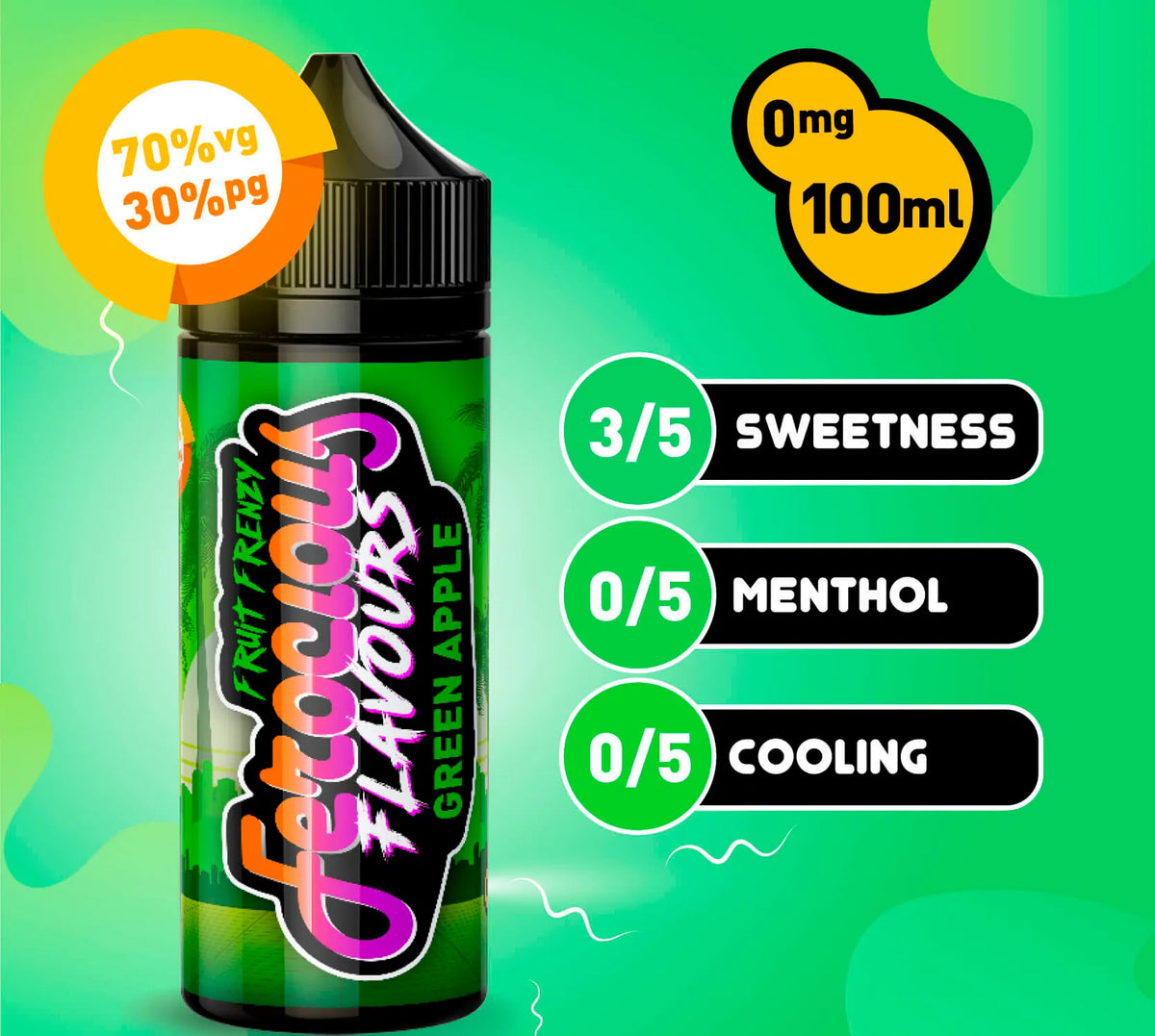 Green Apple 70/30 | Ferocious E-Liquid