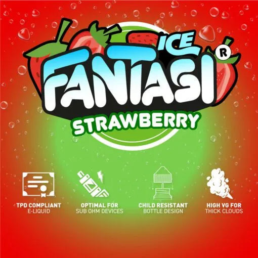 Strawberry Ice 70/30 E-Liquid (Erdbeereis) | Fantasi