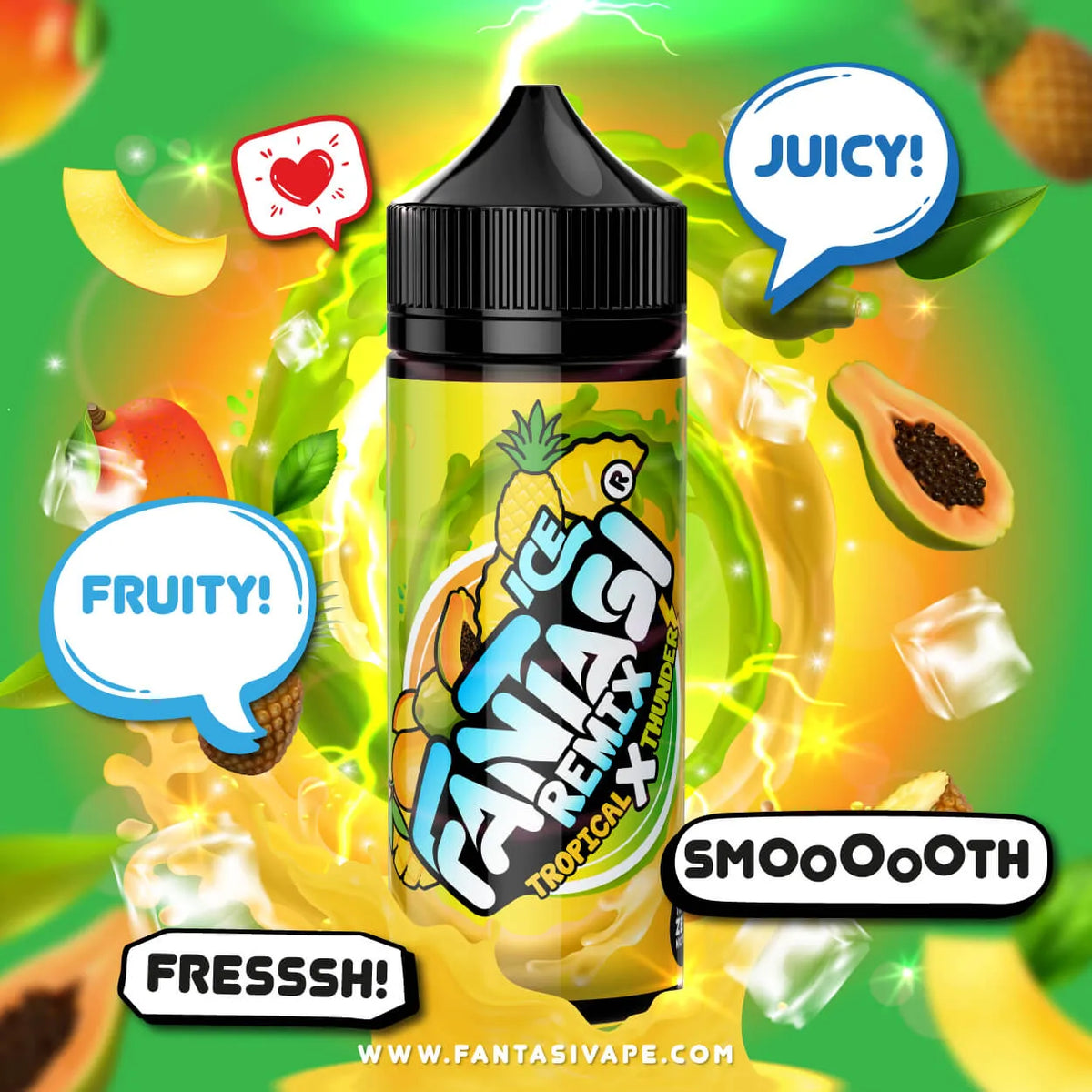 Ice Remix Tropical X Thunder 70/30 E-Liquid | Fantasi